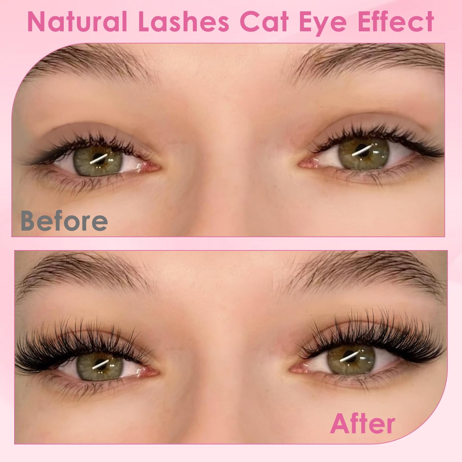 MAYCREATE Self Adhesive False Eyelashes for Daily Wear featuring Pre Glued Strip and Clear Band | 5 Pair Fiber Lashes for Beginners