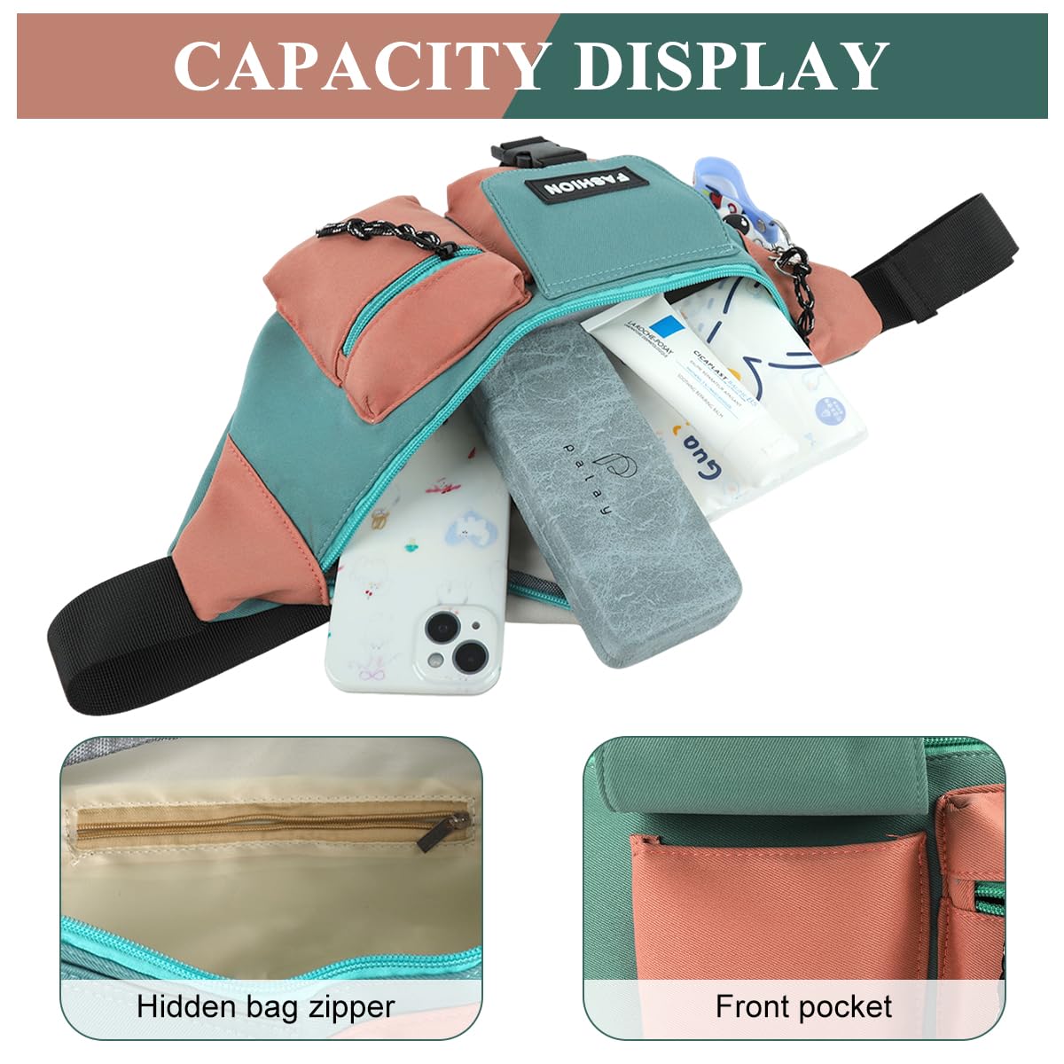 Gustave Waist Bag for Travel and Everyday Use featuring Multi Pocket Design and Nylon Material