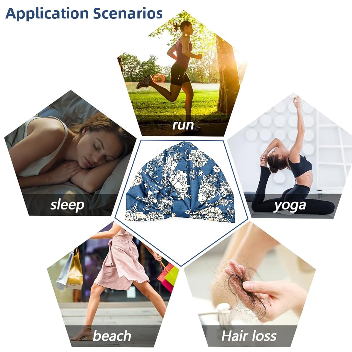 PALAY Chemo Caps for Women with Satin Liner and Cotton Floral Print | Soft Blue Headwrap