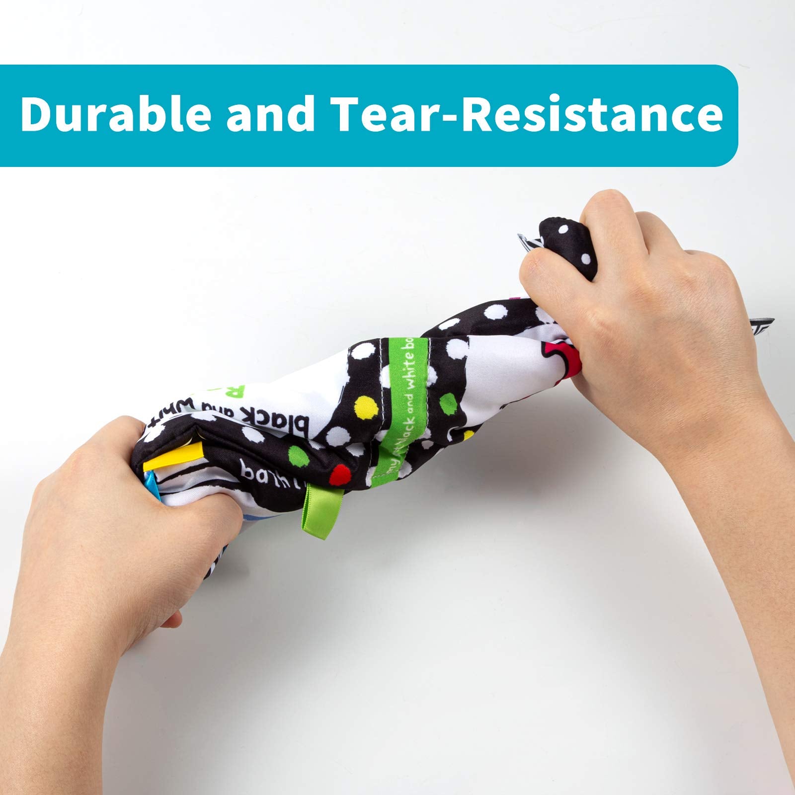 SNOWIE SOFT Baby Cloth Book for Early Vision Development with Crinkle Pages and Animal Theme | Safe Polyester for 3–12 Month Infants