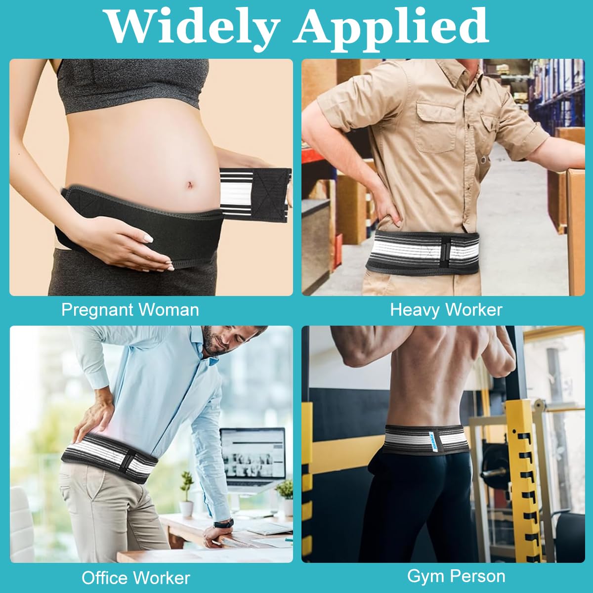 HANNEA Women Pelvic Support Strap for Lower Back Pain Relief with Dual Hook Loop Closure | Fits 32–47 in Hips and Non Slip Neoprene Design