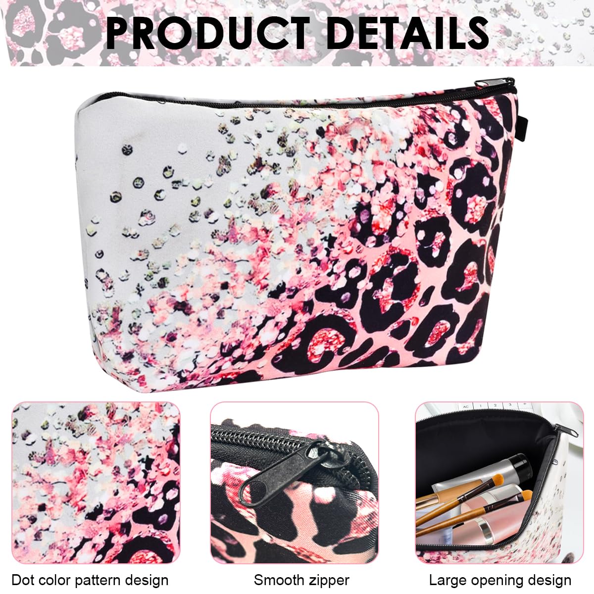 MAYCREATE Makeup Bag for Travel and Daily Use featuring Linen Fabric with Zipper Closure | Gift for Women Girls