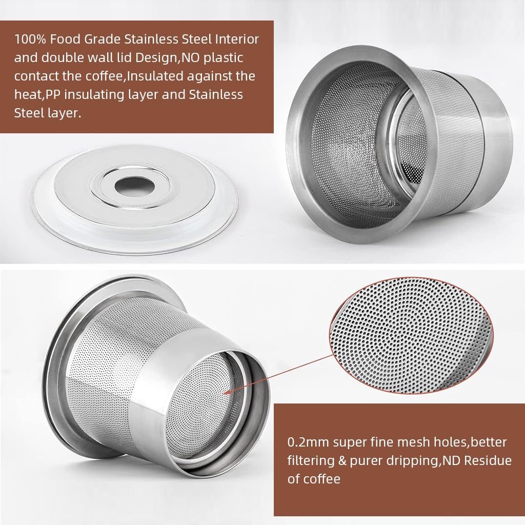 Supvox Reusable K Cup for Keurig Coffee Machine with Fine Mesh 304 Stainless Steel | Eco-Friendly Brew