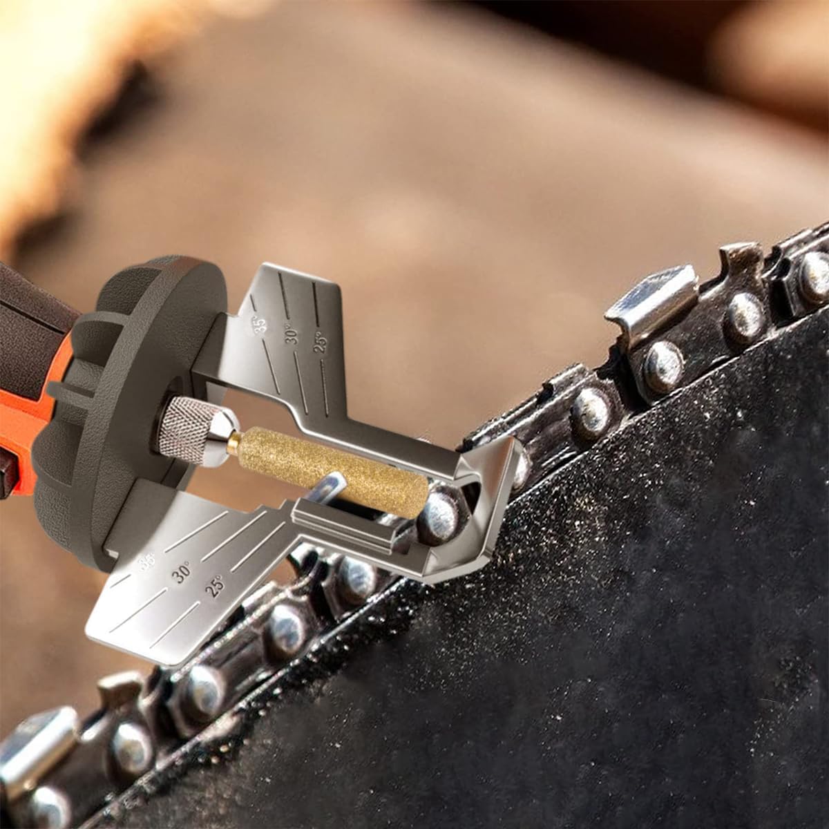 Serplex Chainsaw Sharpener Bits 24PCS with Titanium Plated Coarse Emery | for Rotary Tools