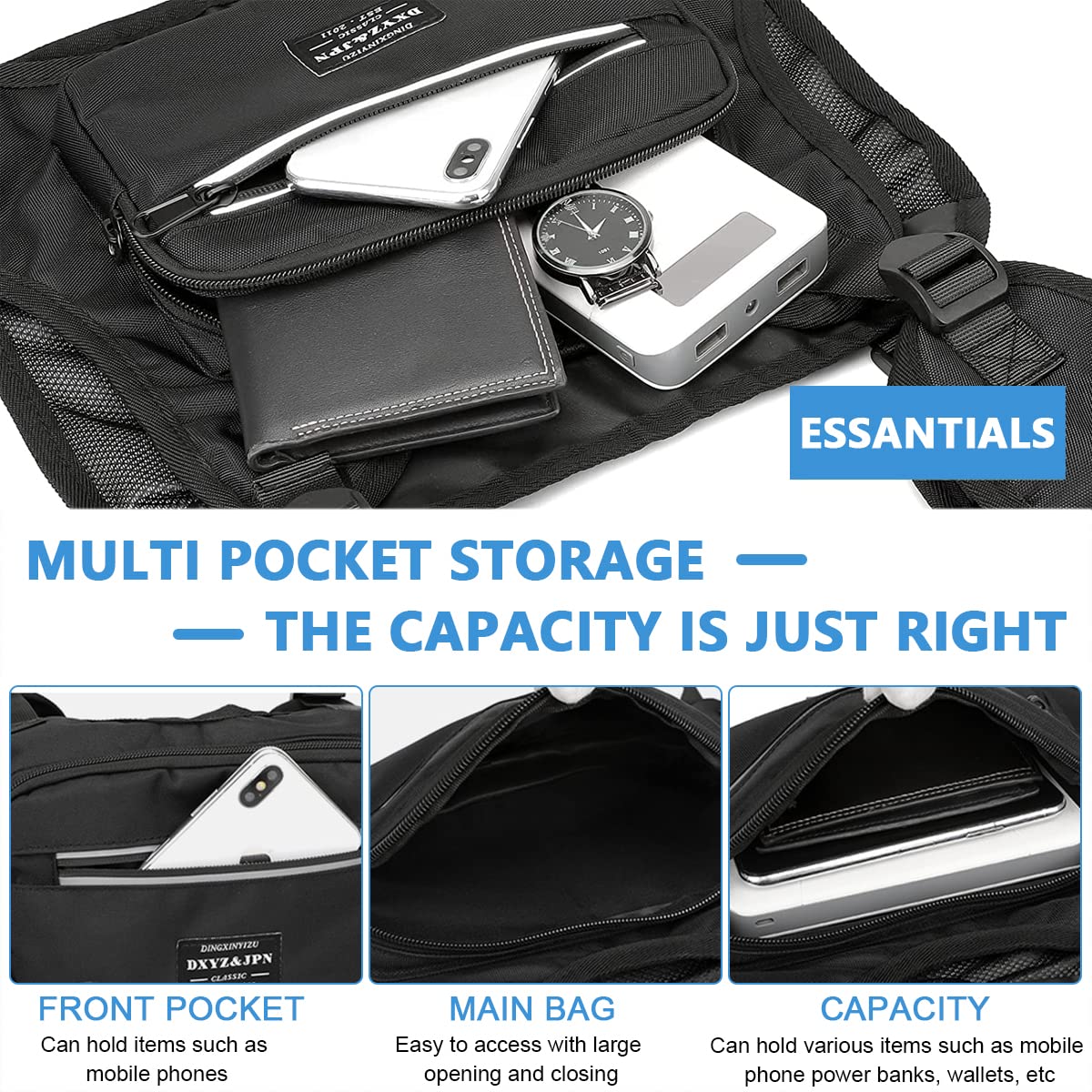 Optifit Chest Bag for Hiking and Camping featuring Quick Release Buckle Design | 3PCS