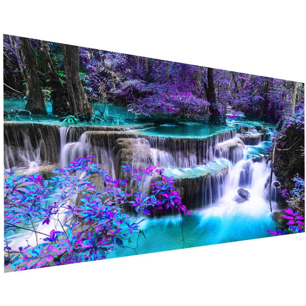 HASTHIP 5D Diamond Painting Kit for Adults with 27.5 x 15.7 in Waterfall Canvas | DIY Home Wall Art