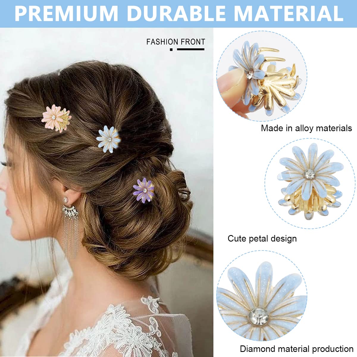 PALAY Mini Hair Clips for Women Claw Hair Clips for Girls Decorative Hair Accessories (Multi D)