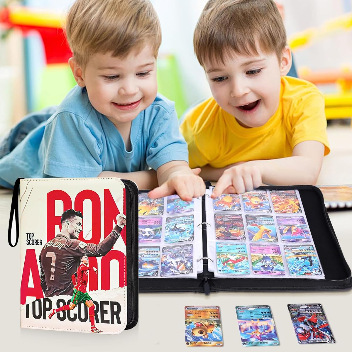PATPAT Soccer Card Binder for Collectible Cards with 720 Pockets and Zipper Closure | PU Cover Organizer