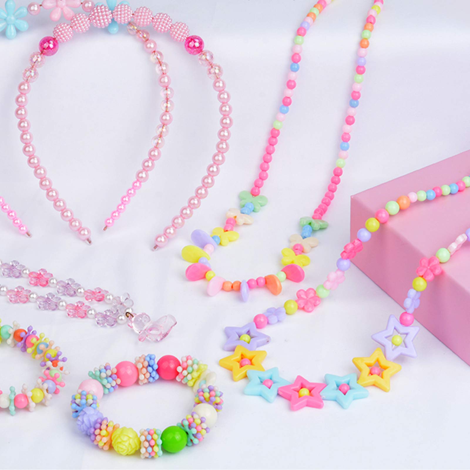 ZIBUYU Beads for Jewellery Making with 24 Grid Storage Box and 580 Pcs Set for Kids | DIY Necklace and Bracelet Craft Kit