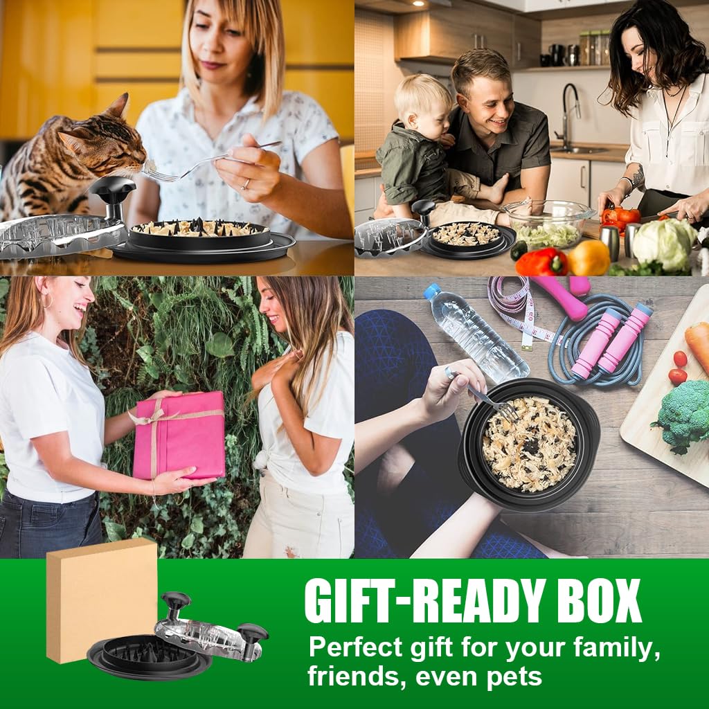 Supvox Chicken Shredder for Quick Meal Prep with 10.8 in Bowl and Ergonomic Handle | BPA-Free Black