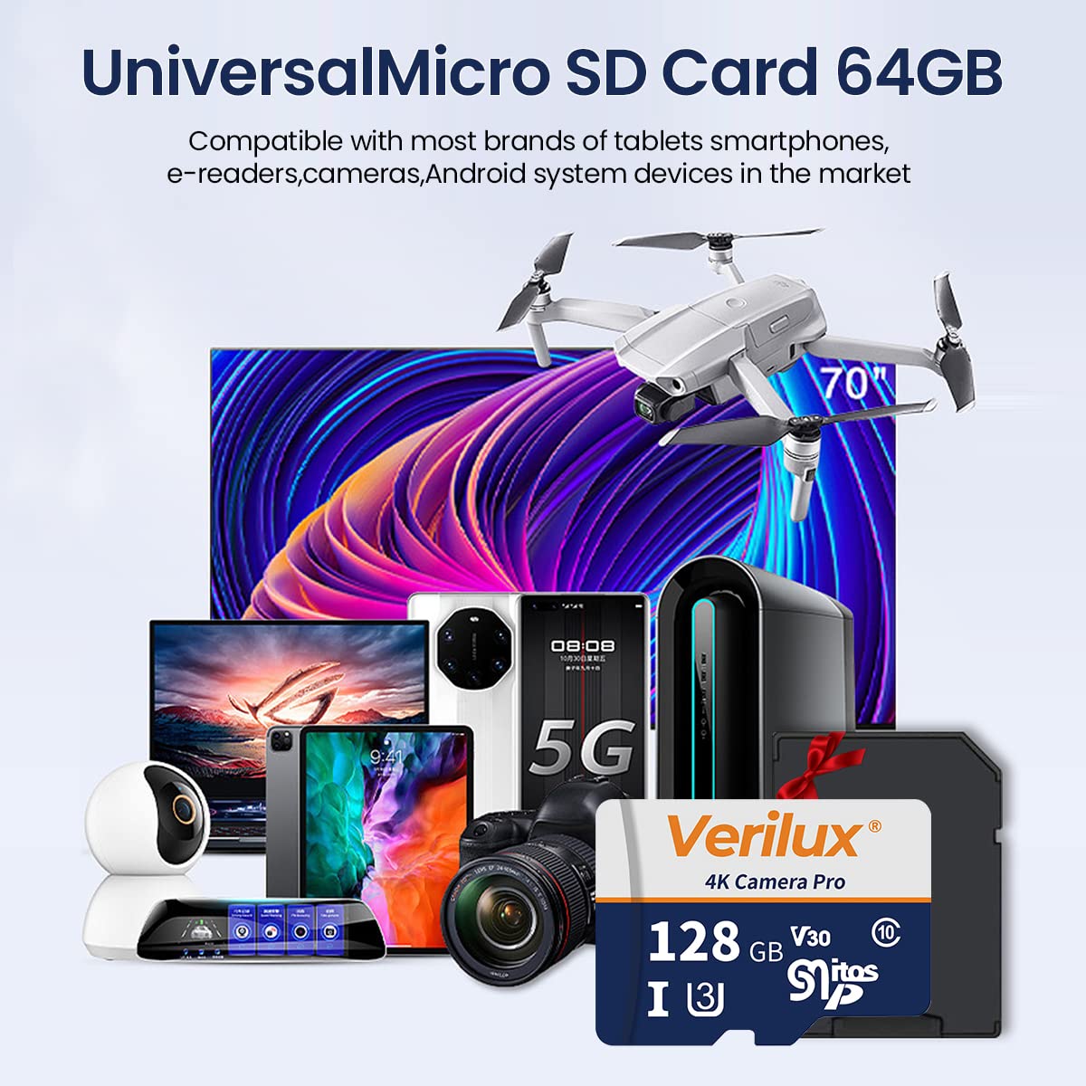 Verilux® 128GB Memory Card Universal Micro SD Card 128GB SD Card 128GB