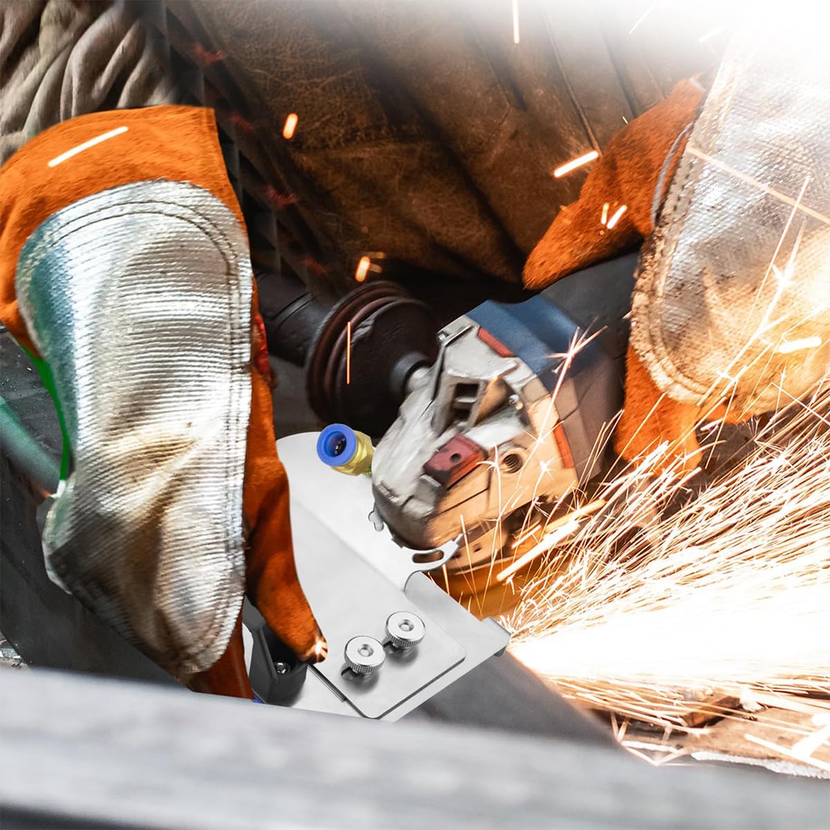 Serplex Tile Chamfering Tool for 45° Cutting with Secure Clamping System and Water Pipe | Stainless Steel Stand for Ceramic and Stone