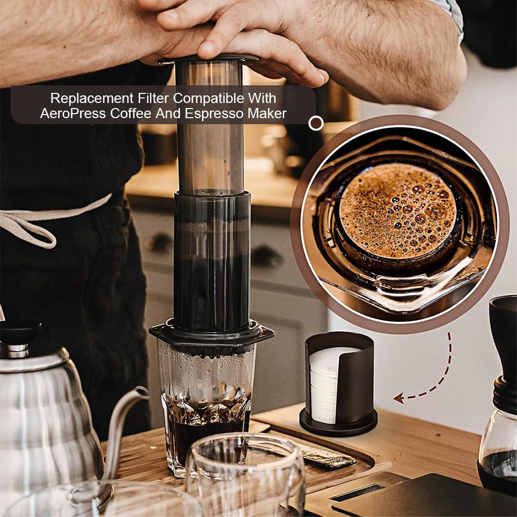 Supvox Coffee Filter Papers for Aeropress featuring 350 disposable white round filters | clean brew