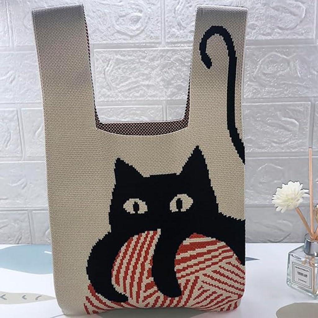 Zibuyu Wristlet Bag for Women featuring Tulips Floral Knit and Soft Polyester Fabric 20x35cm