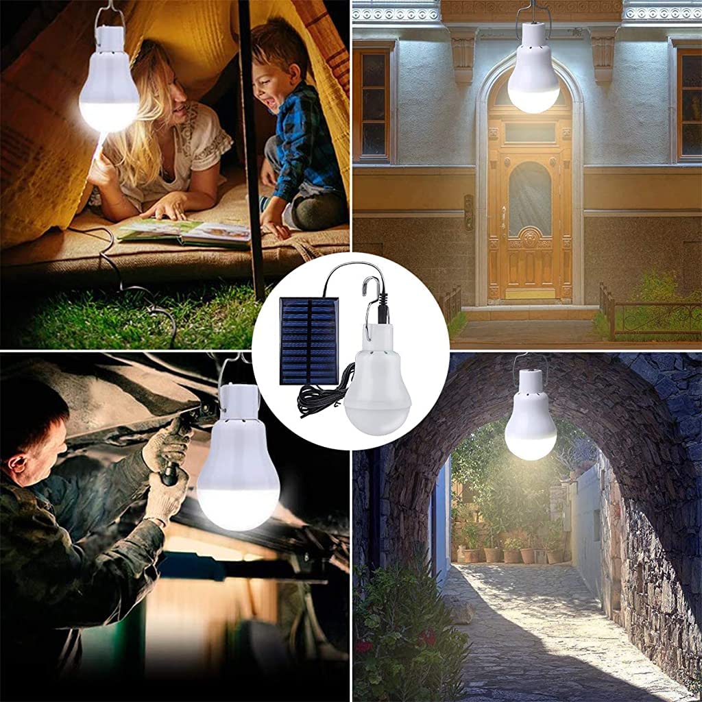 ELEPHANTBOAT Solar Powered LED Light for Camping and Outdoor Use with Hook | 3W 110 Lumens 800mAh Rechargeable Lamp