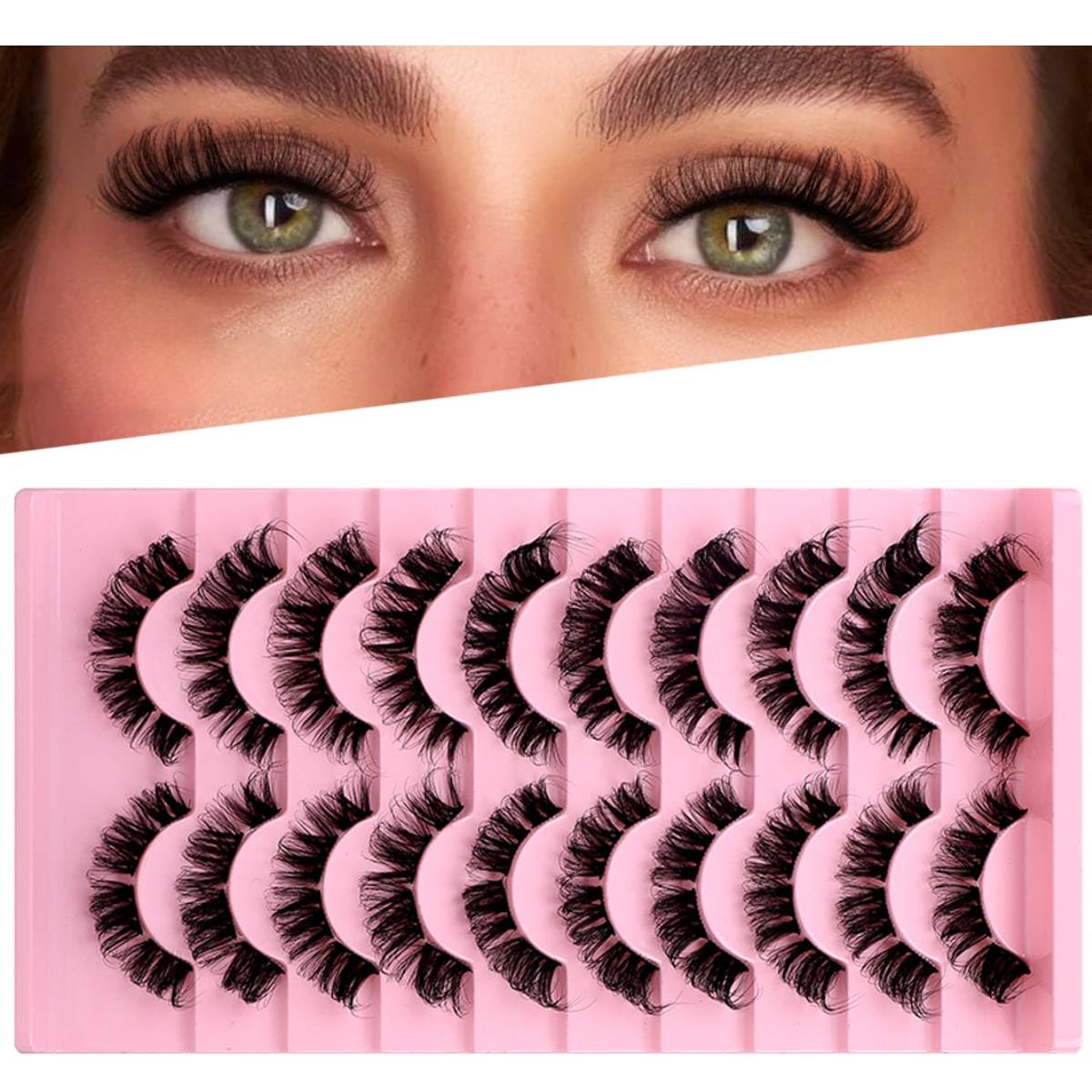 MAYCREATE® 80PCS Fluffy Cluster Lashes Natural Strips, Eyelash Extension DIY Lash Clusters Wispy Individual Lashes Eyelash Clusters D Curl Lash Extension Cluster Eyelashes, Style A