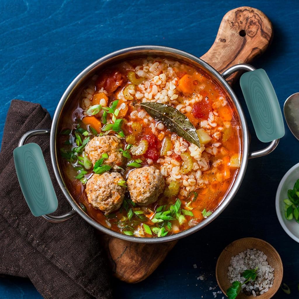 Supvox Silicone Handle Grips for Cast Iron Tawa with Snap-On Anti-Slip Design | 2 Pairs