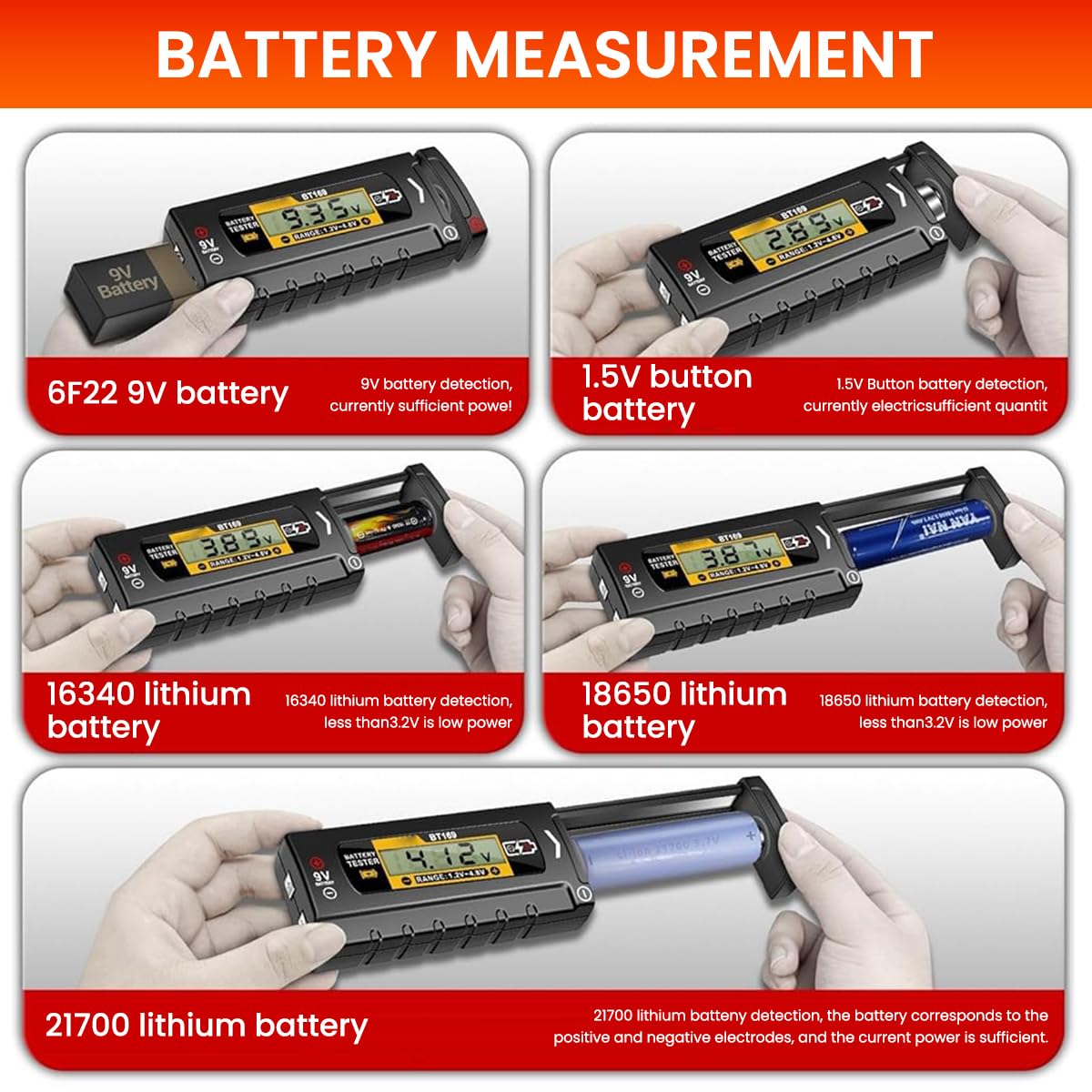 Serplex Battery Tester with LCD Display for AA AAA C D PP3 | 1.4–4.8V Quick Response Analyzer