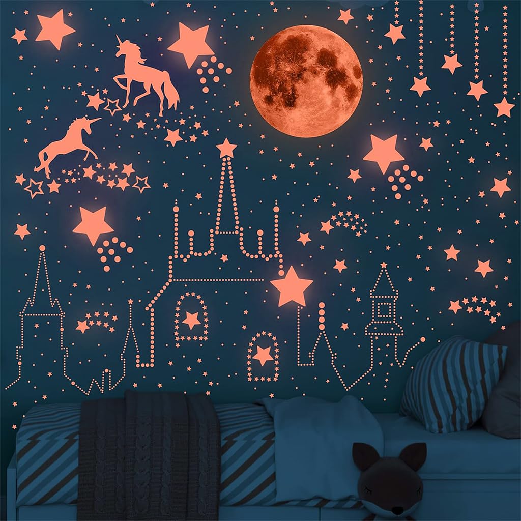 HASTHIP® Glow in The Dark Stars and Unicorn Wall Decals