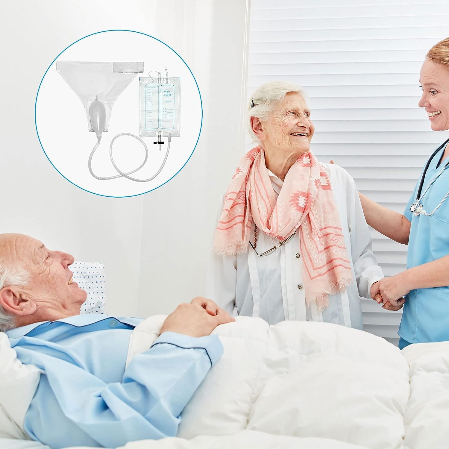 MAYCREATE Urinal for Men with Reusable Silicone Collection Bag for Bedridden Patients