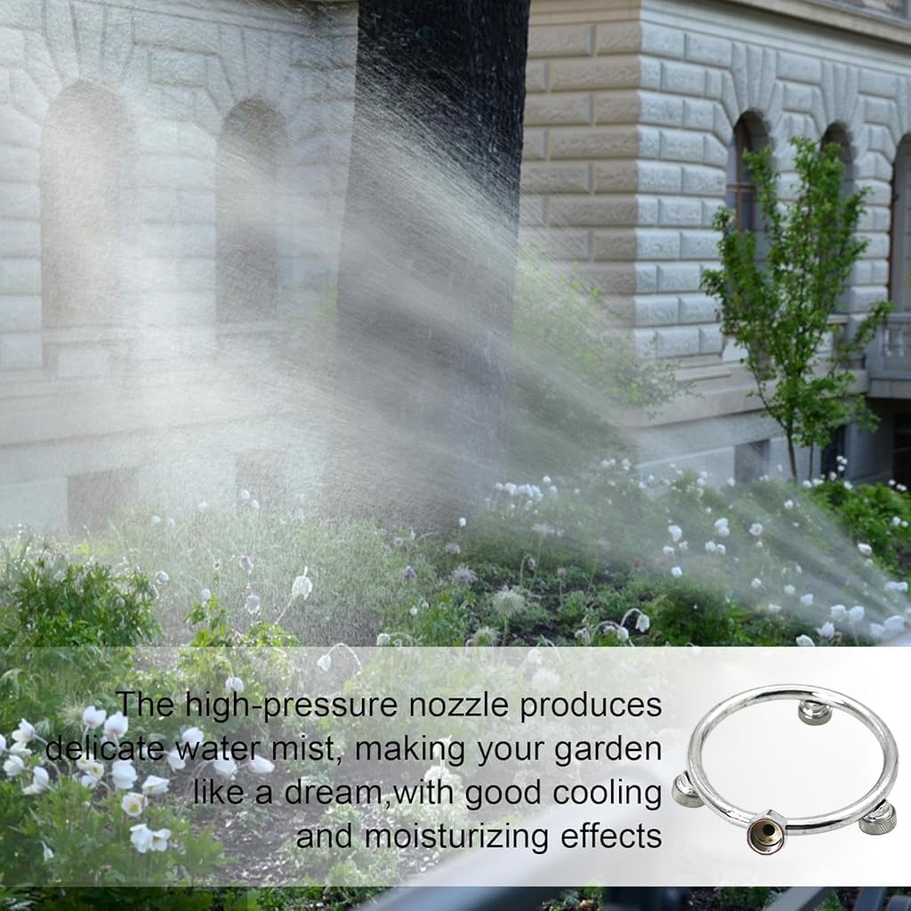 HASTHIP® Metal Garden Sprayer Nozzle Multi-Porous Spray Pump Outdoor Water For Plants Stainless Steel Atomizing Ring High-Pressure Multi Head Grass 3PCS