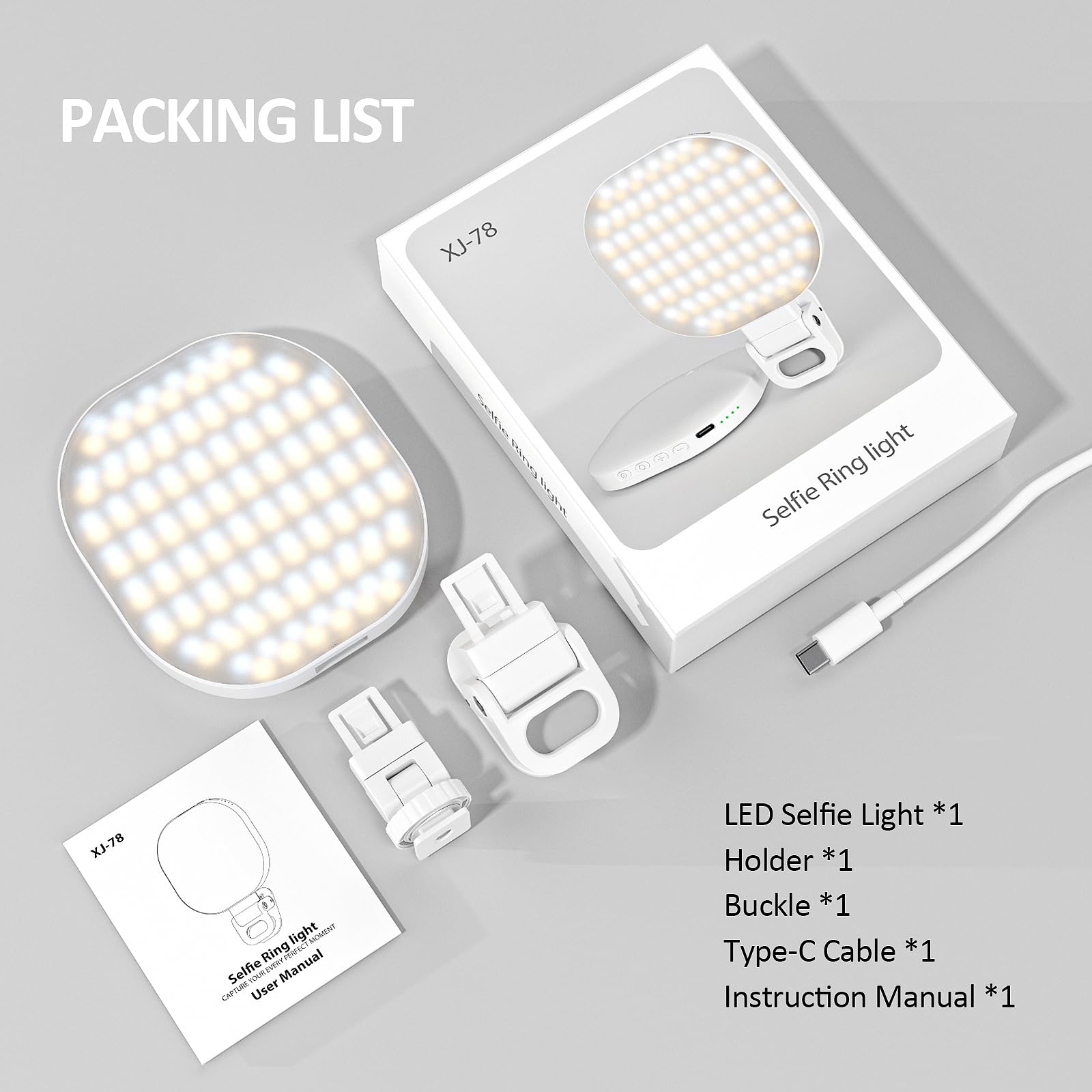 ZORBES LED Light for Video Shooting with 142 Beads and Adjustable 3 Mode Brightness | Rechargeable 2000mAh Clip for Phone Laptop and Camera