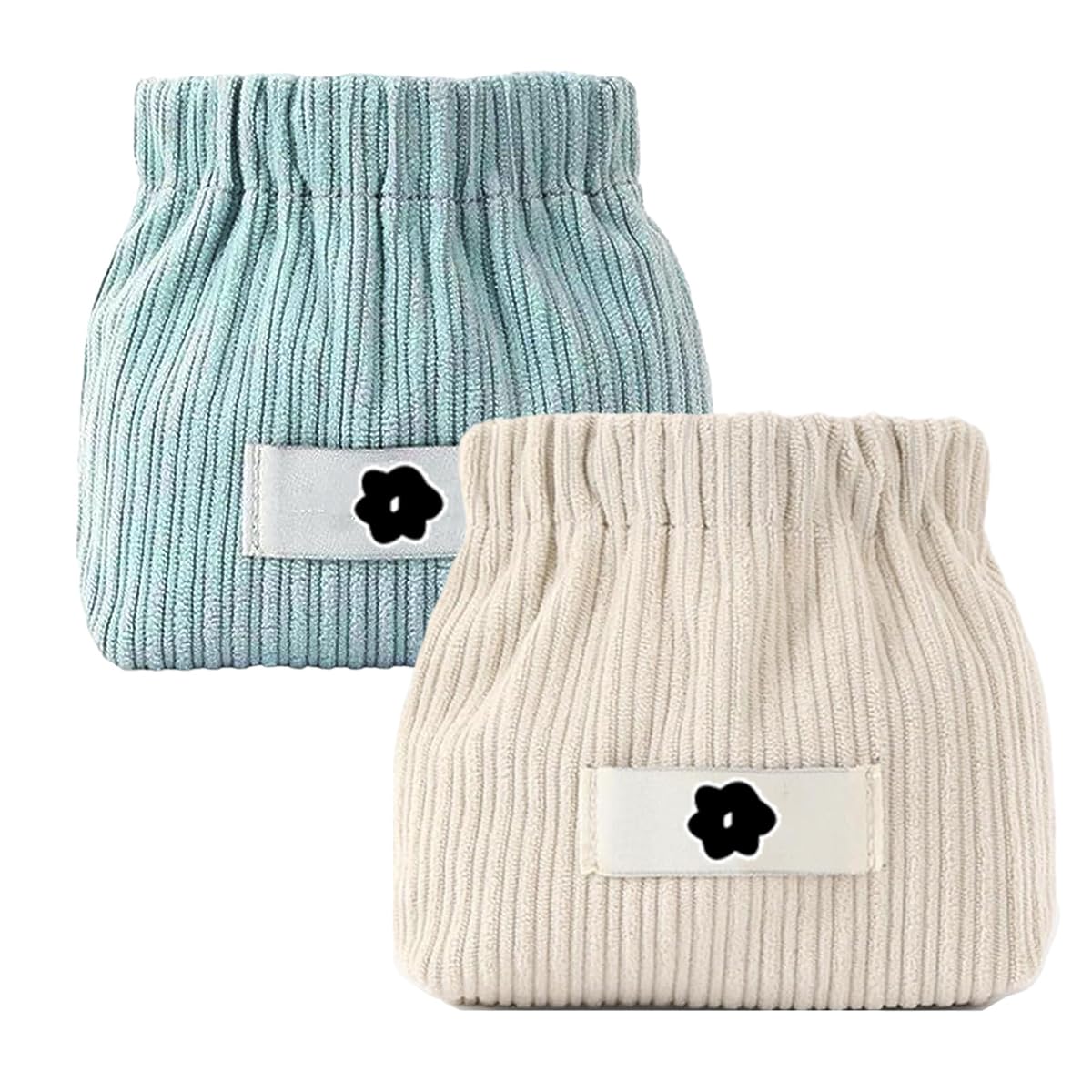MAYCREATE Small Storage Pouches for Travel with Easy Squeeze Open 13x5x12cm Corduroy Bags