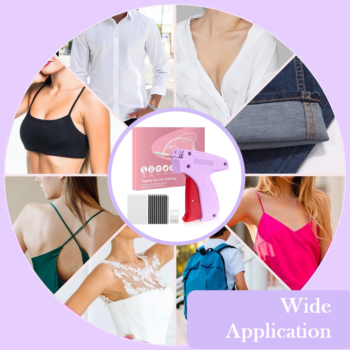 Supvox Clothing Stapler Kit for Quick Repairs with 6 Needles and 2000 Fasteners | Ergonomic Handheld Sewing Gun