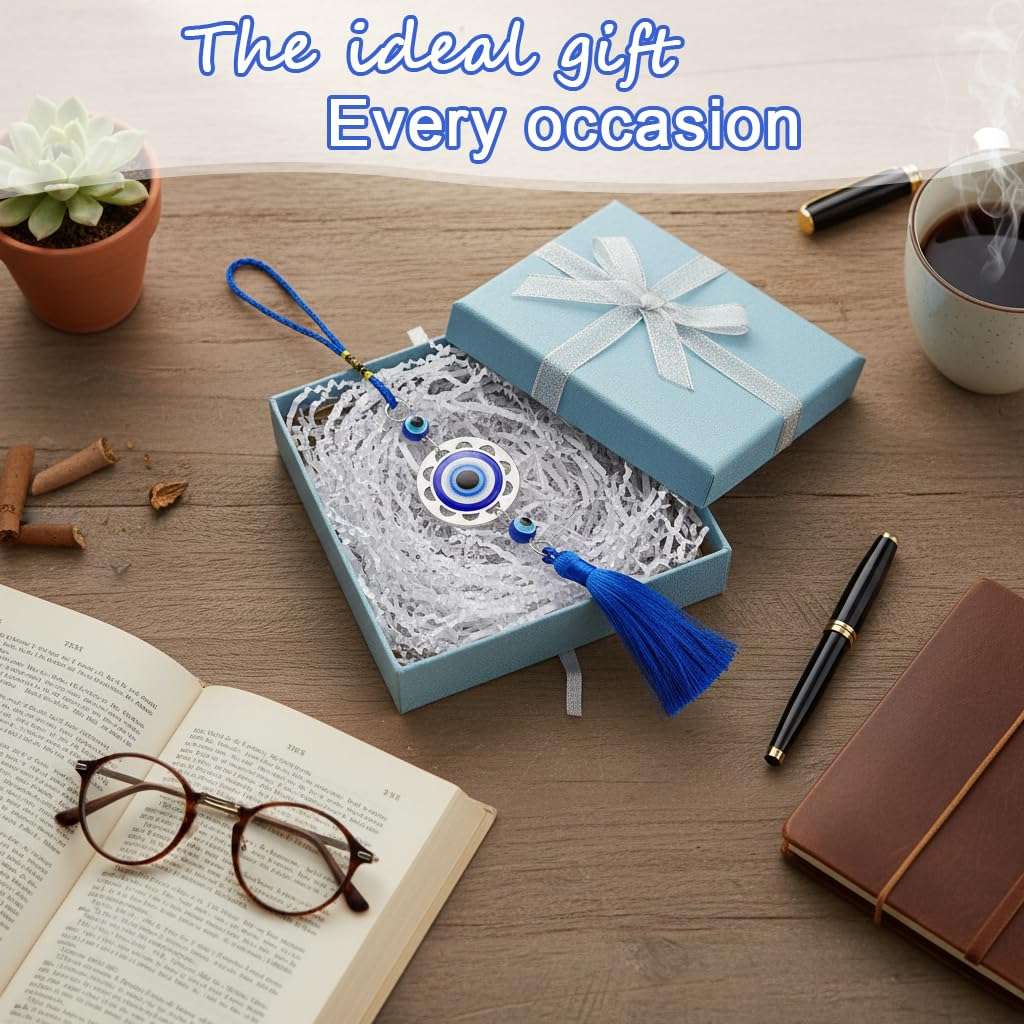 ZIBUYU Lucky Evil Eye Car Hanging Ornament for Rear View Mirror featuring Protective Amulet Design and Decorative Charm | Adds Positive Energy and Stylish Auto Accent