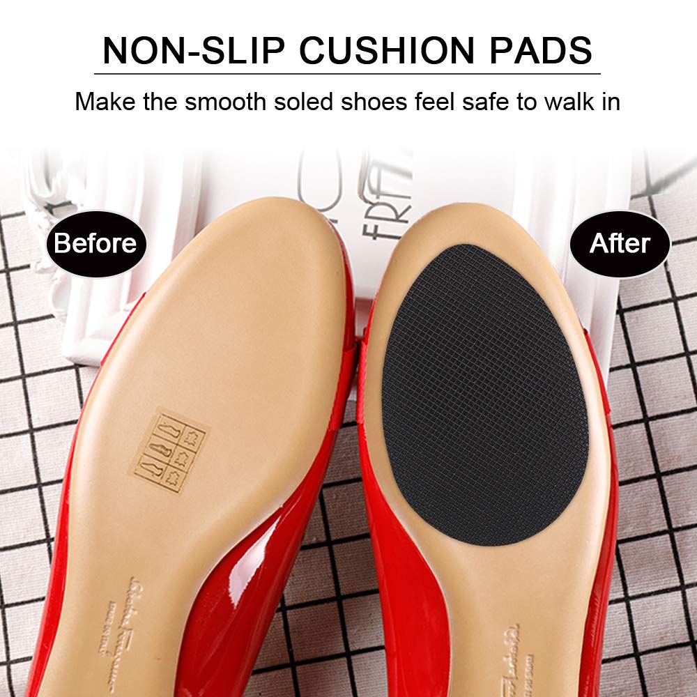 GUSTAVE Self Adhesive Non Skid Shoe Pads for High Heels and Flats 3 Pairs | Rubber Anti Slip Sole Protector