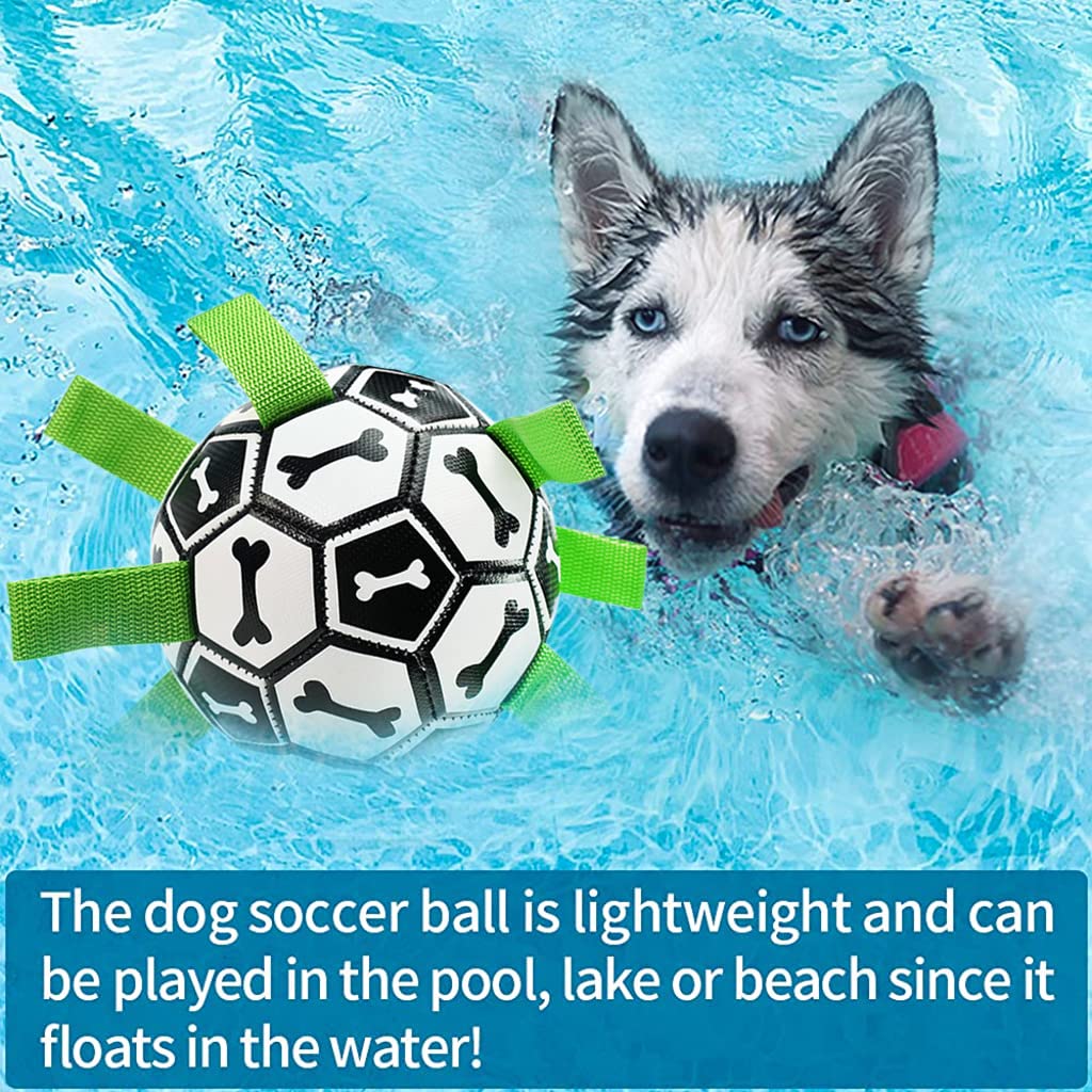 ELEPHANTBOAT Dog Football Toy for Outdoor Throwing and Catch Game 7 in TPU Ball | Includes Air Pump