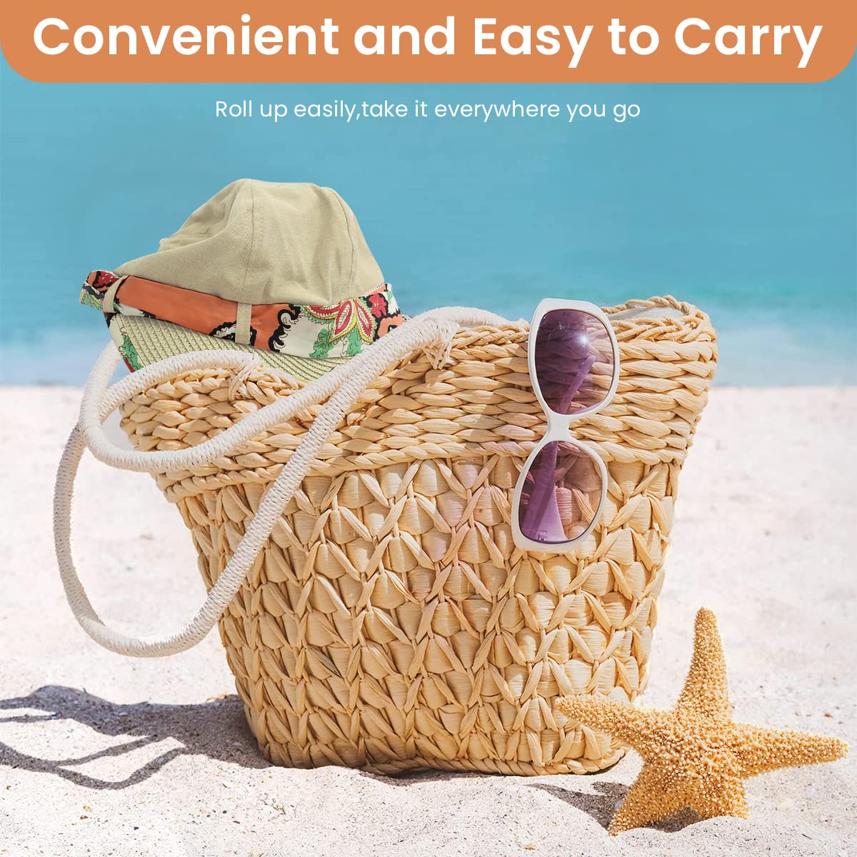 PALAY Sun Hat for Women with Ponytail Hole and 50+ UV Protection in Beige | Foldable Beach Cap