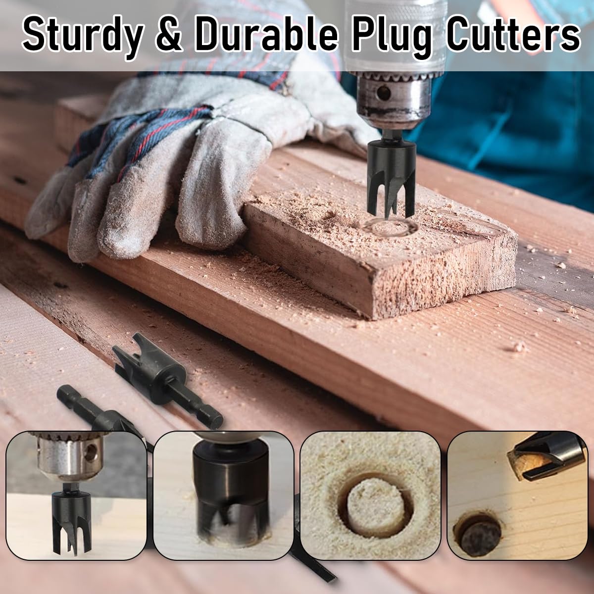 Serplex Woodworking Drill Bit Set for Power Drills with 8 pcs and Universal Hex Shank | High Carbon Steel