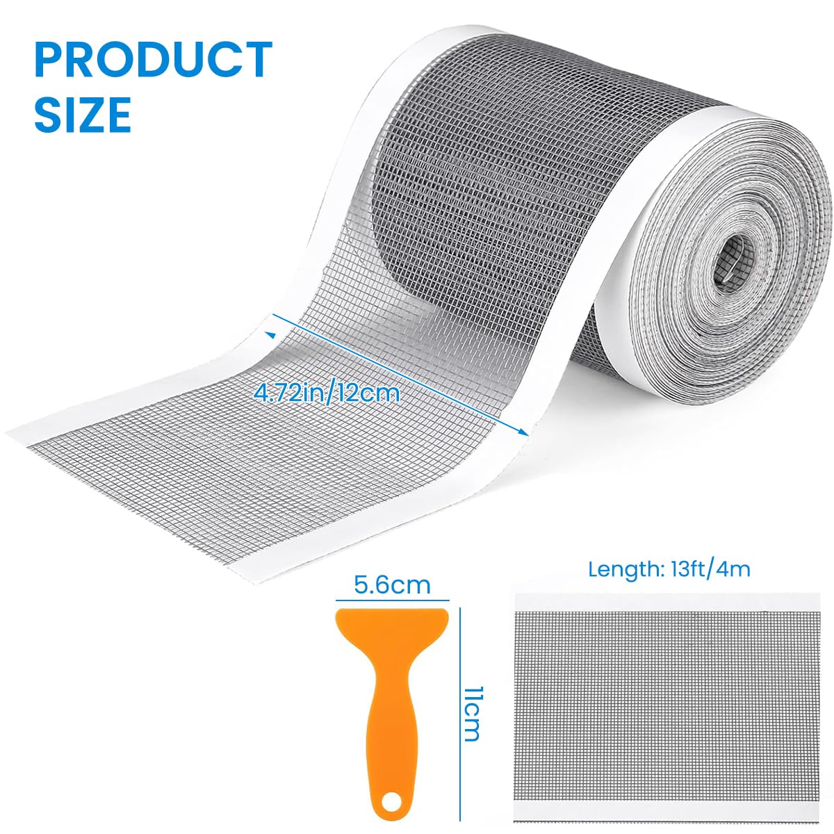 HASTHIP® 1 Roll Kitchen Sink Strainer Disposable Hair Catcher Shower Drain Mesh Stickers, Cuttable PVC Mesh, DIY Shower Drain Cover Hair Catcher for Any Length, 13 Foot Hair Stopper 4.72 Inch Width