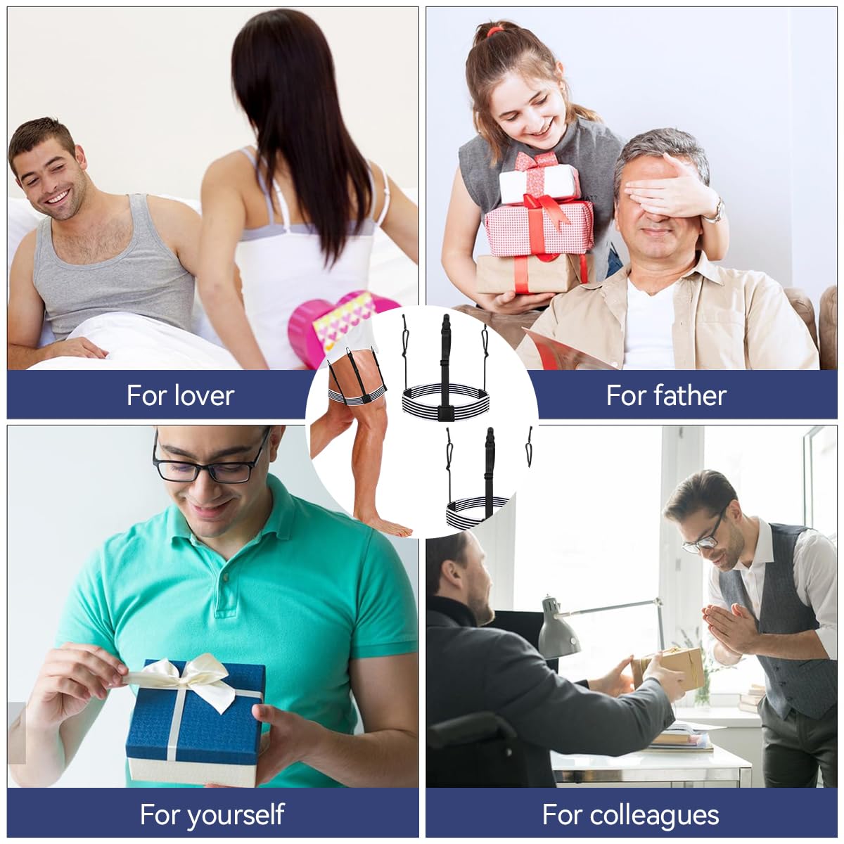 GUSTAVE Shirt Tucker Belt for Men featuring 2pcs Adjustable Elastic Clips | Invisible Shirt Stays for a Neat Look