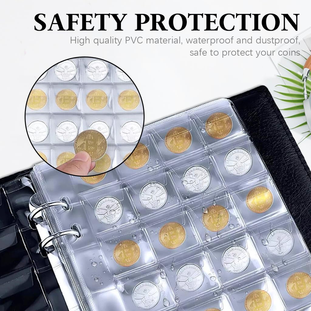 OFIFO Coin Album for Collectors with 360 Compartments and Zipper Closure | PVC Anti‑scratch Storage Book
