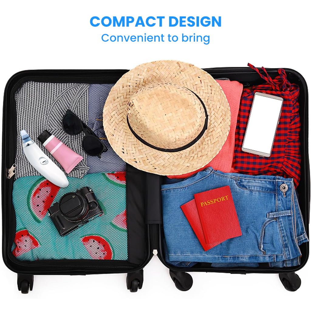 ZIBUYU Blackhead Remover Vacuum for Face with 2 Suction Levels and 4 Nozzles | Battery Powered