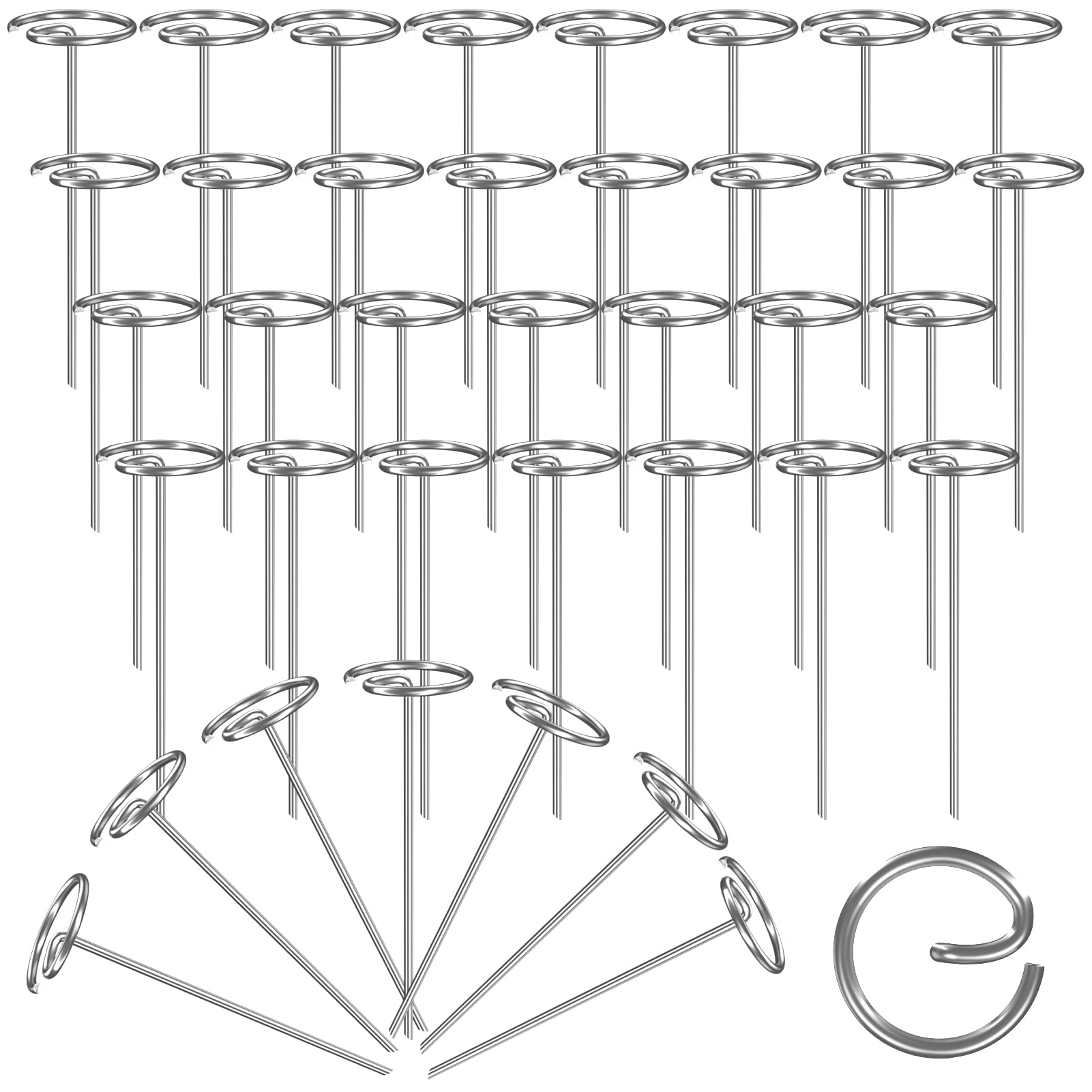 HASTHIP 30pcs Landscape Staples 5.98 Inches Turf Steel Ground Nails Multi Purpose Camping Windproof Nails