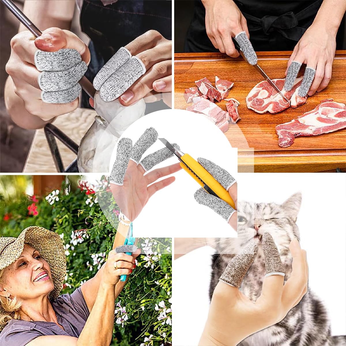 Supvox Finger Cots for Kitchen and Sculpture featuring 90PCS Five Stage Cut Resistant HPPE Fabric