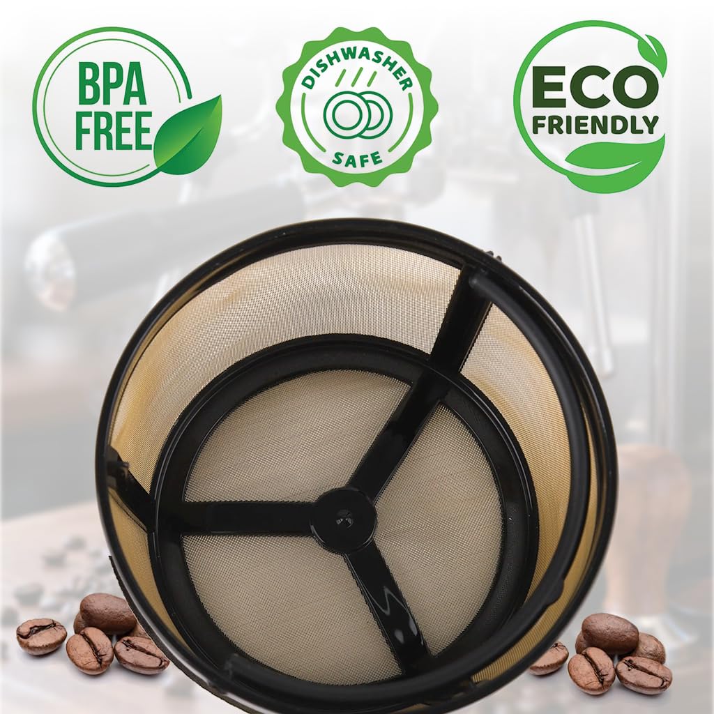 Supvox Coffee Filter Basket for 4-5 Cup Makers with 3.5 in Diameter Mesh and Handle | Reusable Stainless Steel