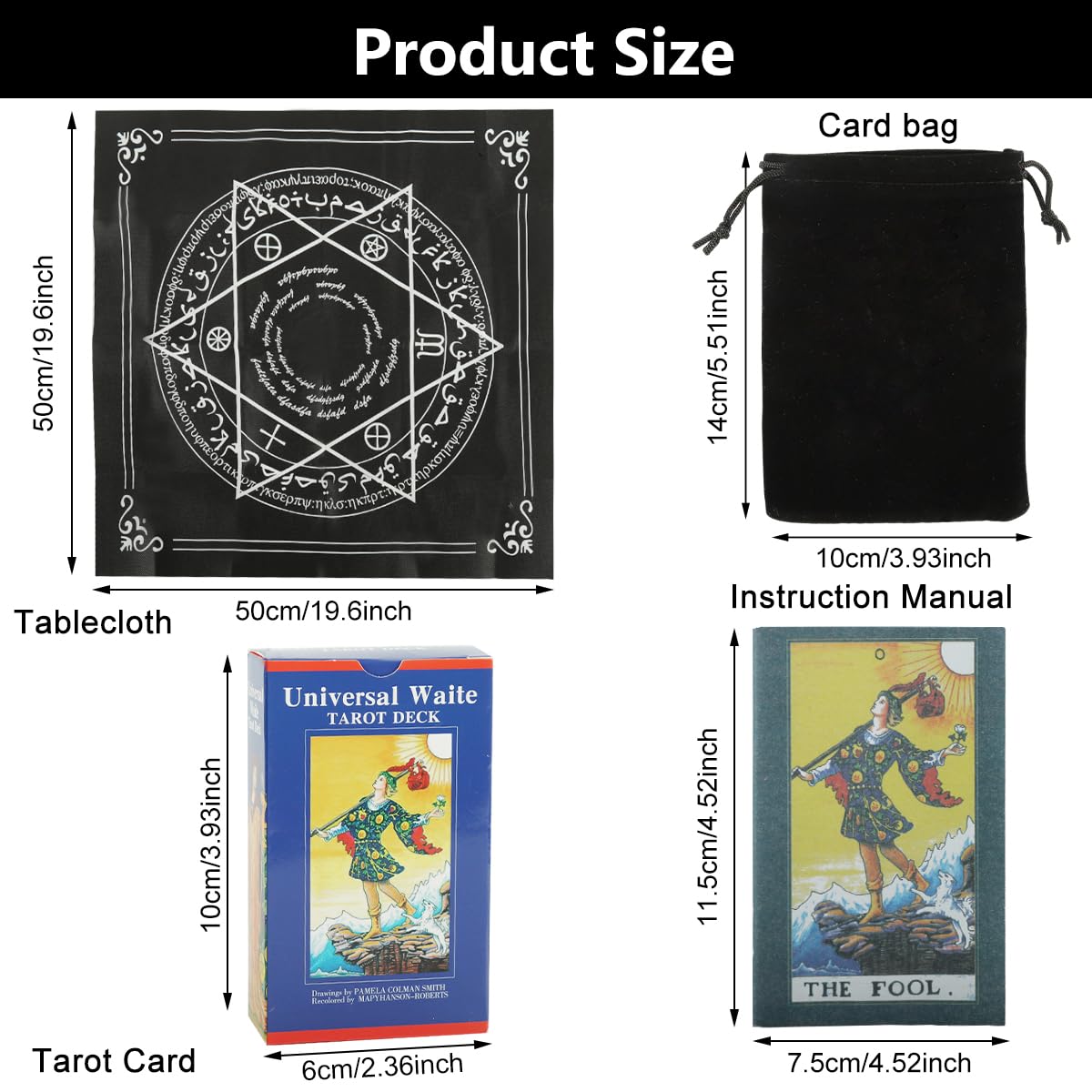 PATPAT Tarot Card Deck Set for Beginners with 78 Cards and Guidebook | Retro Illustration