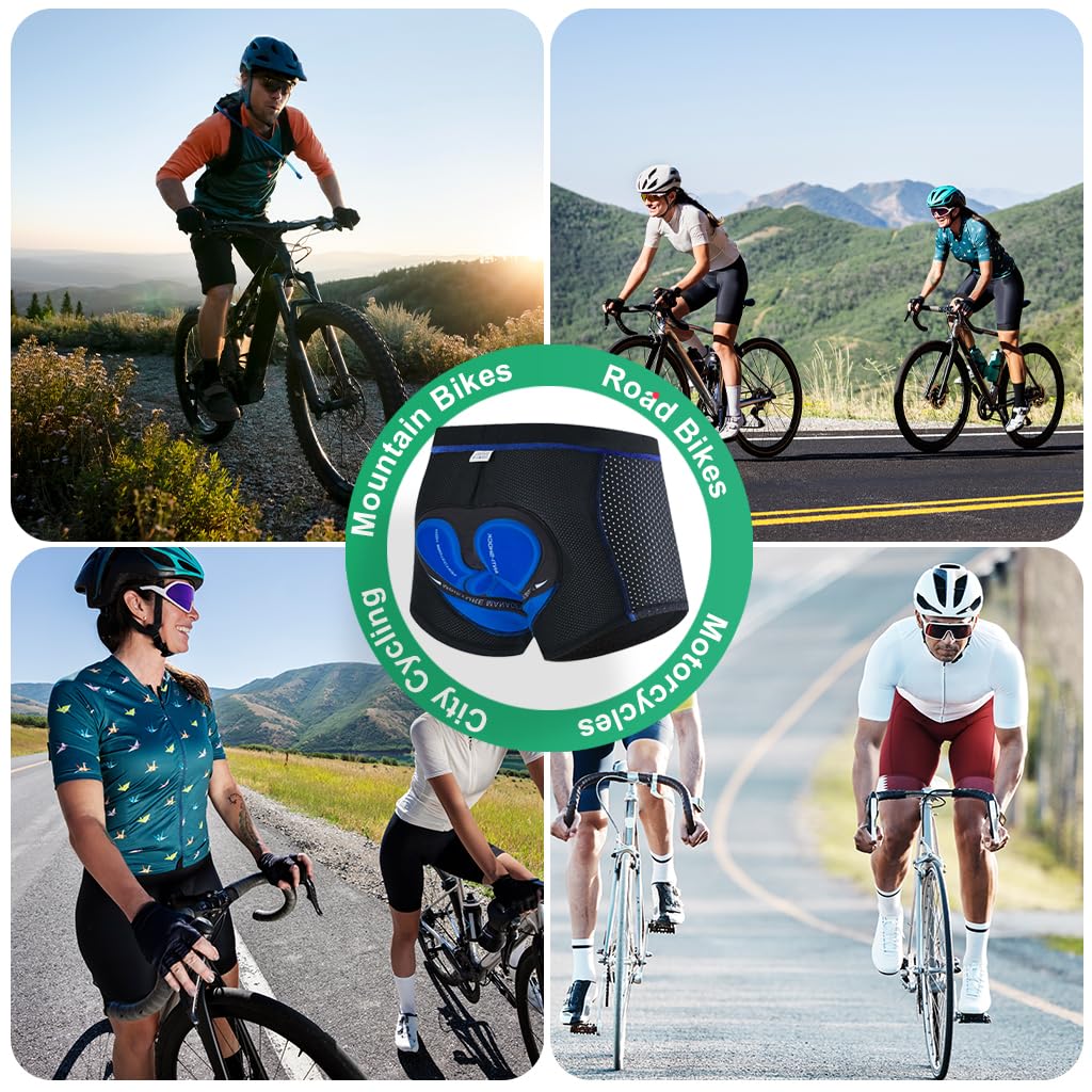 PROBEROS Men's Cycling Shorts for Long Rides with 3D Gel Foam Padding and Silicone Grip | Breathable Quick Dry Nylon Spandex