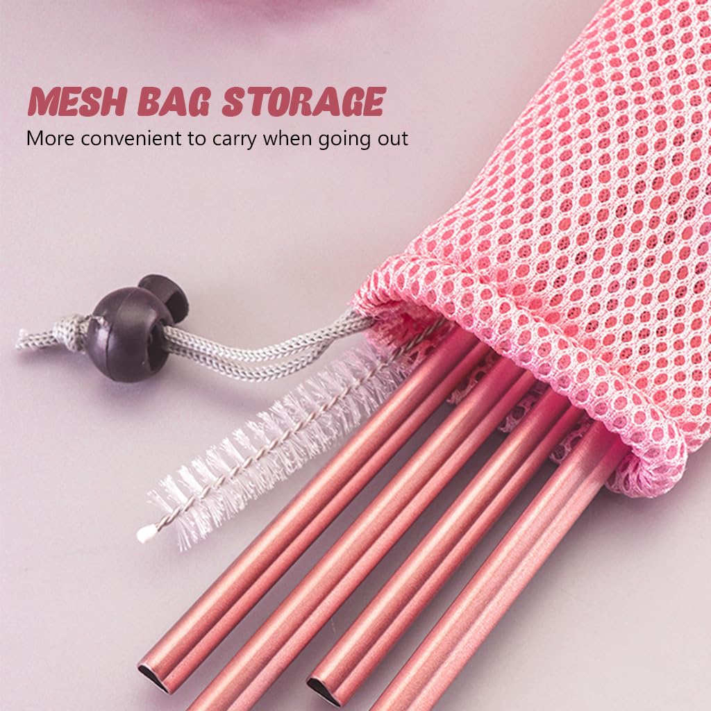 HASTHIP Stainless Steel Drinking Straw for Smoothies and Cocktails with Heart Shape & Cleaning Brush