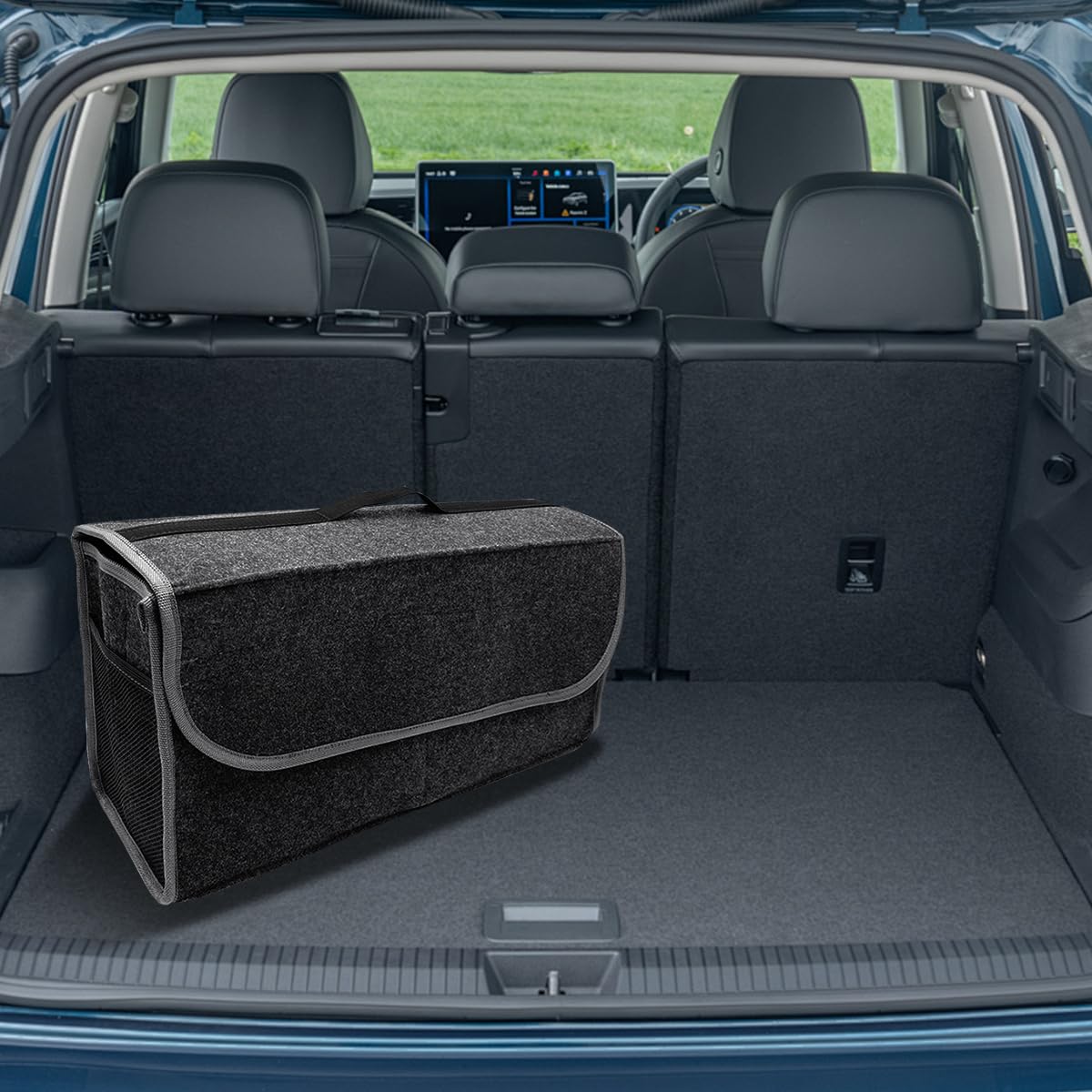 STHIRA Car Organizer Bag Tool Bag Felt Made Organizer Bag Car Trunk Organizer Bag Portable Car Trunk Organizer Bag with Handles Utility Car Organizer Bag for Accessories, Tools, 50x24x17cm
