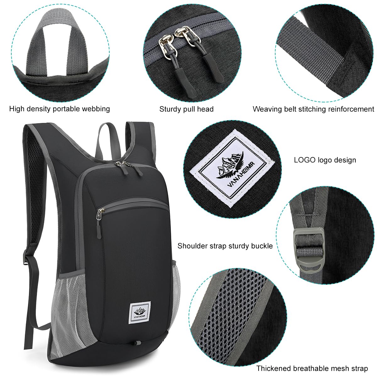 Optifit Ultra Slim Outdoor Backpack for Hiking and Camping with 10L Capacity | Lightweight Foldable Nylon Bag