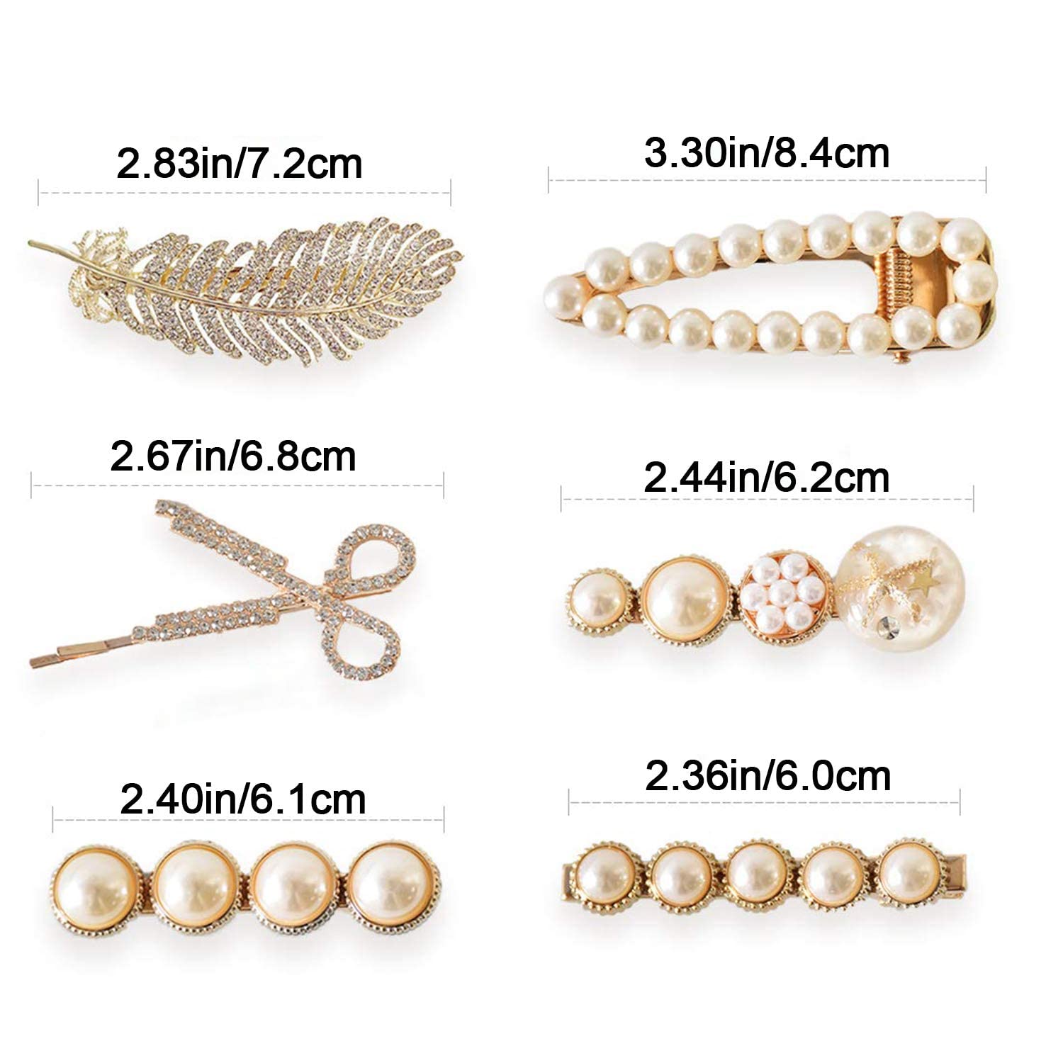 ZIBUYU Hair Pins for Women Stylish Latest Barrettes Charms Pearl Korean Fancy Hair Pins for Women & Girls Non-Slip Side Pins Hair Accessories Women and Girls Gifts - 11 Pcs