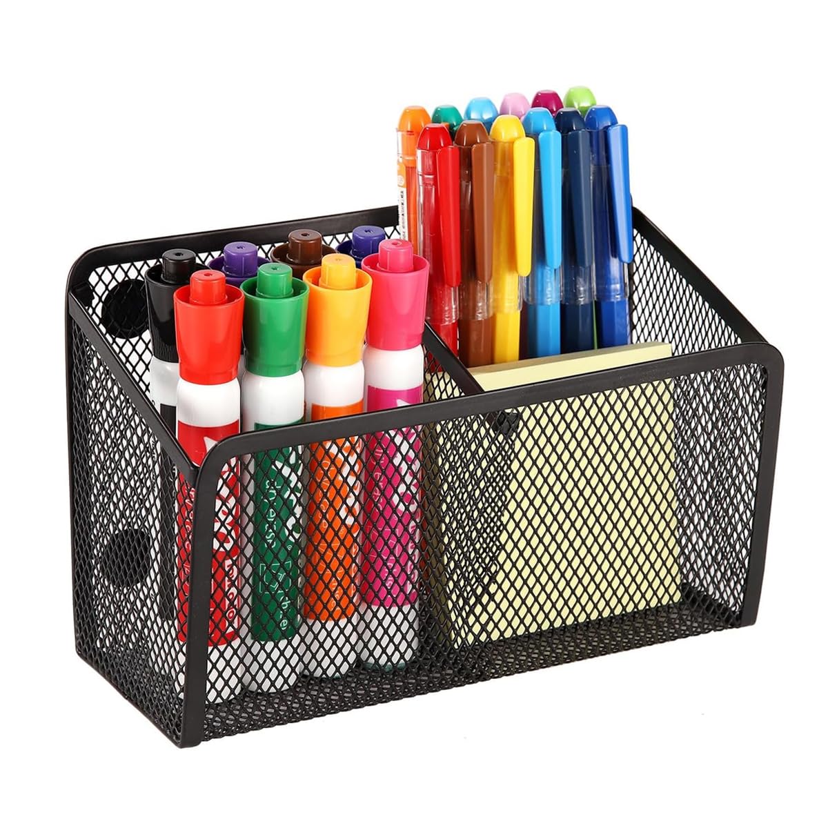 Climberty® Magnetic Pencil Holder - Extra Strong Magnets Mesh Marker Holder Perfect for Whiteboard, Refrigerator and Locker Accessories, 8 Magnetic Patches, 18.5x6.8x10cm