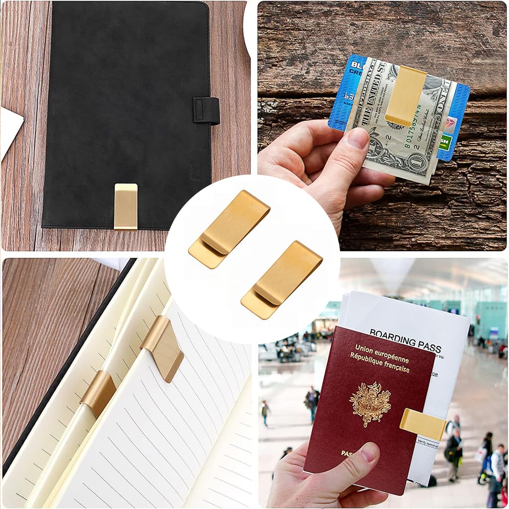 ZIBUYU Money Clip for Front Pocket Use with Slim Stainless Steel Design | Gold Finish