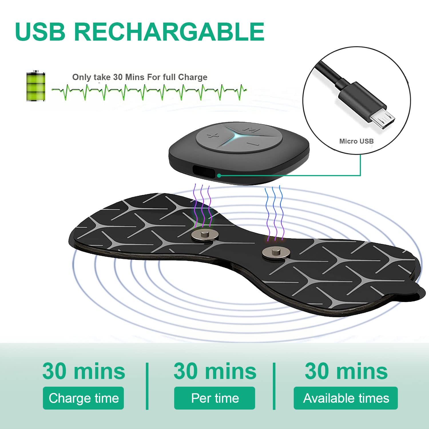 HANNEA Body Massager Machine for Pain Relief with 6 Modes and 15 Levels | Wireless Black