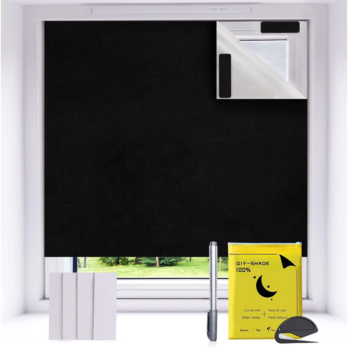 HASTHIP® Portable Blackout Curtains Shades Blinds for Windows - 78